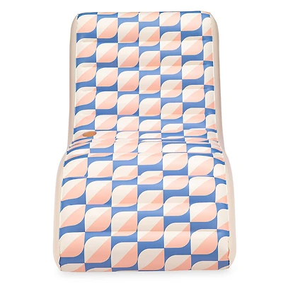 Funsicle 68" Blue & Cream Deco FunChaiser Lounge Inflatable Water Float