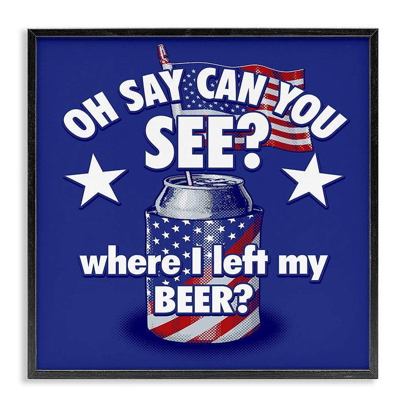 Stupell Industries Funny Patriotic Beer Framed Giclee Art
