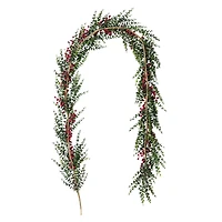 Glitzhome® 9ft Christmas Greenery Eucalyptus Garland with Red Berries