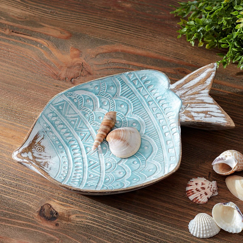 11.5" Geometric Etched Fish Bowl