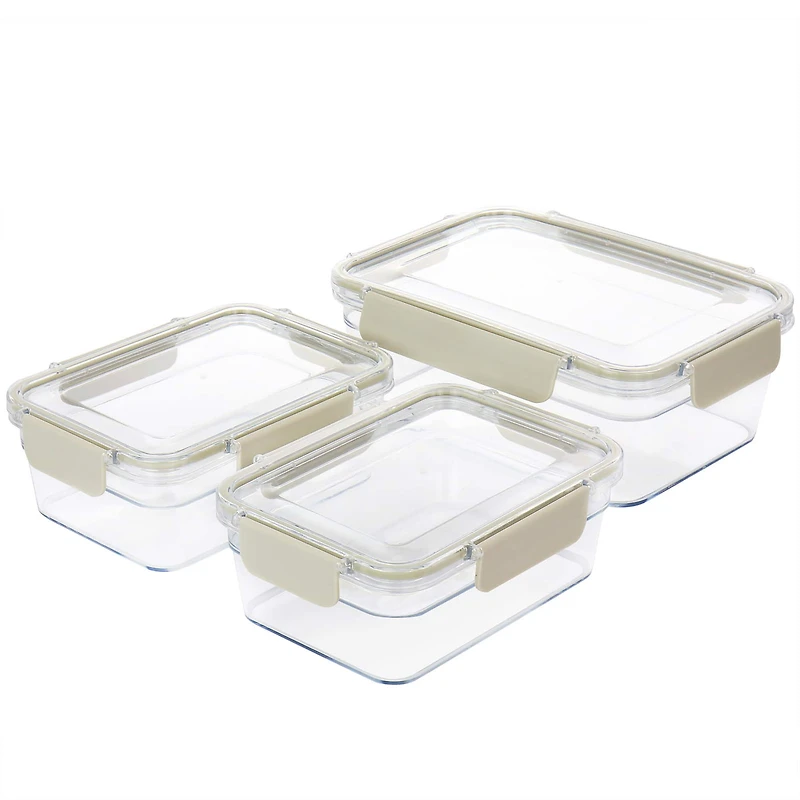 Martha Stewart Rectangular Plastic Container Set with Locking Lids