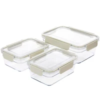Martha Stewart Rectangular Plastic Container Set with Locking Lids