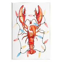Stupell Industries Nautical Lobster Christmas Lights Wall Plaque Art