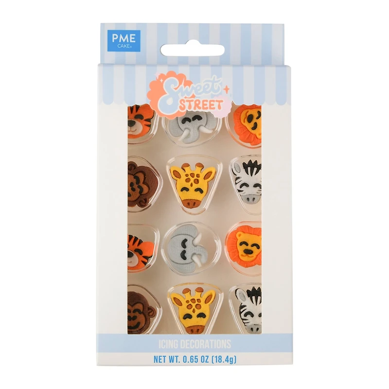 PME Cake Sweet Street® Zoo Animals Icing Decorations