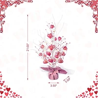 Glitzhome® 21" Lighted Valentine's Pink Heart Table Tree