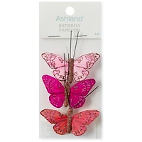 18 Packs: 3 ct. (54 total) Mini Pink Feather Butterflies by Ashland®