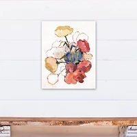 Golden Florals 16" x 20" Canvas Wall Art