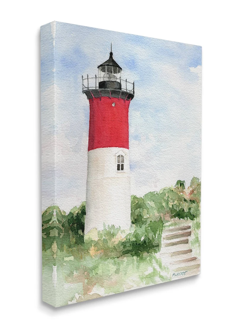 Stupell Industries Stairs Leading to Nauset Lighthouse Green Cliffside Canvas Wall Art