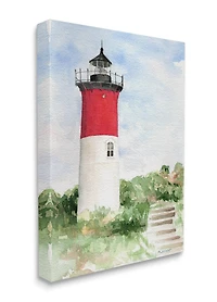 Stupell Industries Stairs Leading to Nauset Lighthouse Green Cliffside Canvas Wall Art