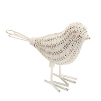 Faux Wicker Bird Figurines Set