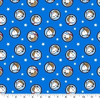 Peanuts Blue Snoopy Red Baron Badges Cotton Fabric