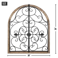 Arched Wood & Iron Wall Décor