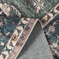 Glitzhome® 5ft. x 8ft. Green & Tan Oriental Area Rug