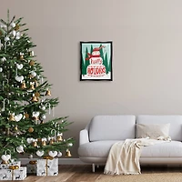 Stupell Industries Happy Holidays Happy Snowman Framed Floater Canvas Wall Art