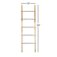 59" Brown Stainless Steel Contemporary Ladder