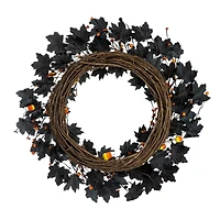 Glitzhome® 24" Halloween Candy Corn Berries Wreath
