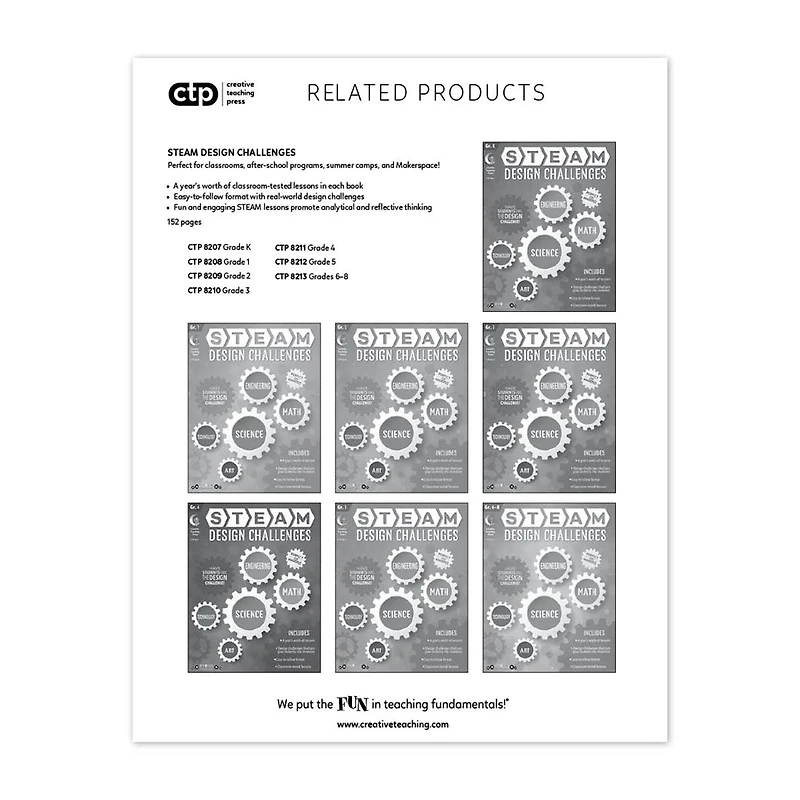 Creative Teaching Press® STEAM Learning Activities, Grade PreK