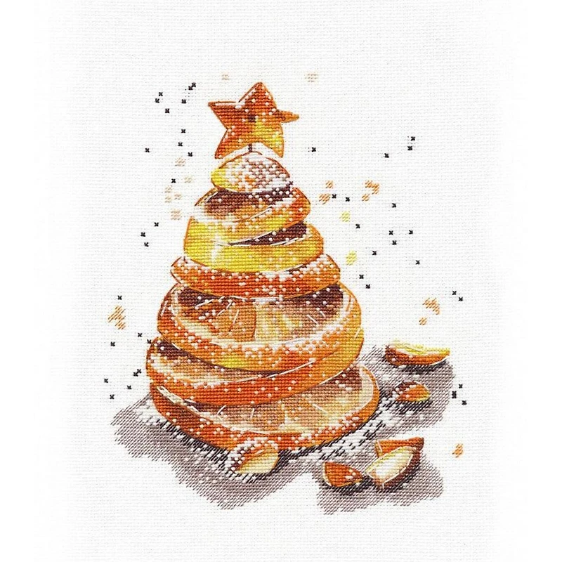 Oven Orange Christmas Tree Cross Stitch Kit
