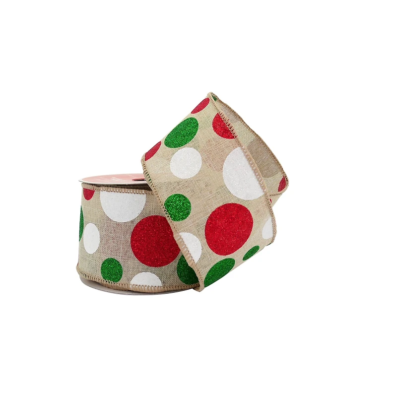 2.5" x 20ft. Whimsy Dots Wired Ribbon by Celebrate It®