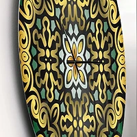 Designart 'Ethnic Floral Geometric Ornament Modern Wall Clock