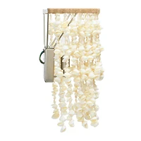 Hello Honey® 10" Round Metal and Shell Wall Sconce