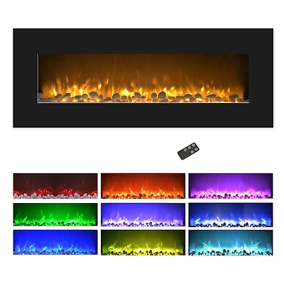 Hastings Home 50" Black LED Electric Fireplace