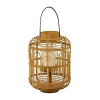 15" Tan Bohemian Bamboo Lantern