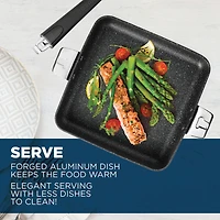 The Rock® by Starfrit® 9" Fry Pan & Square Dish with T-Lock Detachable Handle