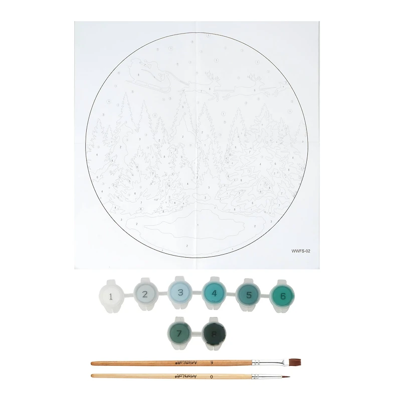 8" Christmas Eve Forest Paint-by-Number Plywood Surface Kit by Artist's Loft®