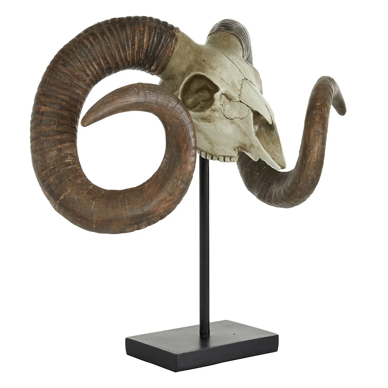 17" Brown Skull Traditional Sculpture