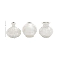 White Stoneware Modern Vase Set
