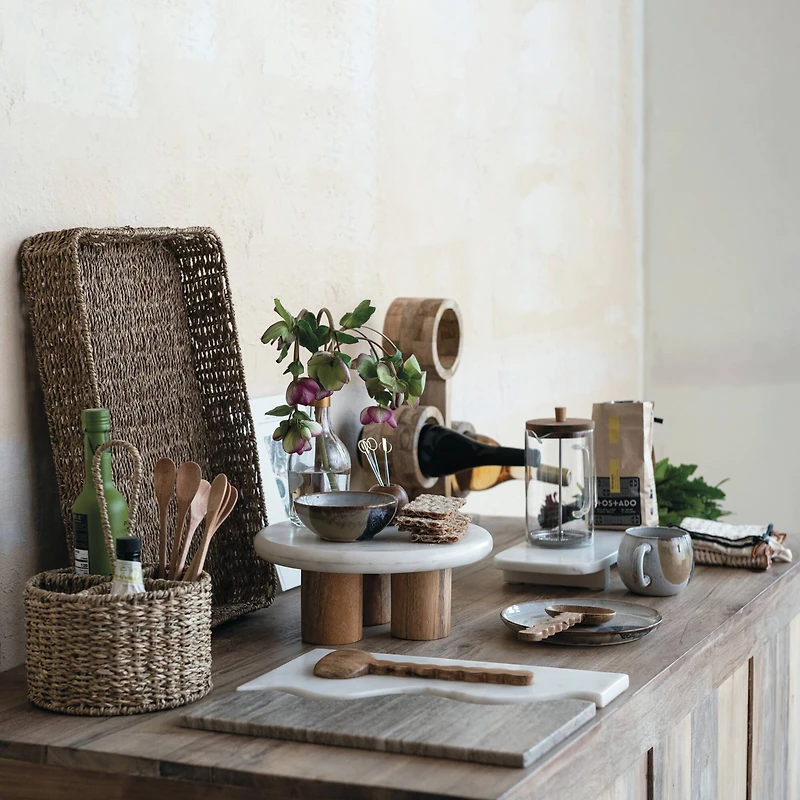 Hello Honey® 15.25" Natural Mango Wood Circular Wine Rack