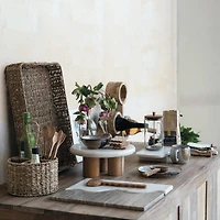 Hello Honey® 15.25" Natural Mango Wood Circular Wine Rack