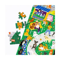 Cat Cafe & Dog Park Double-Sided Jigsaw Puzzle: 500 Pcs