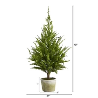 3.5ft. Unlit Cedar Pine Natural Look Artificial Christmas Tree