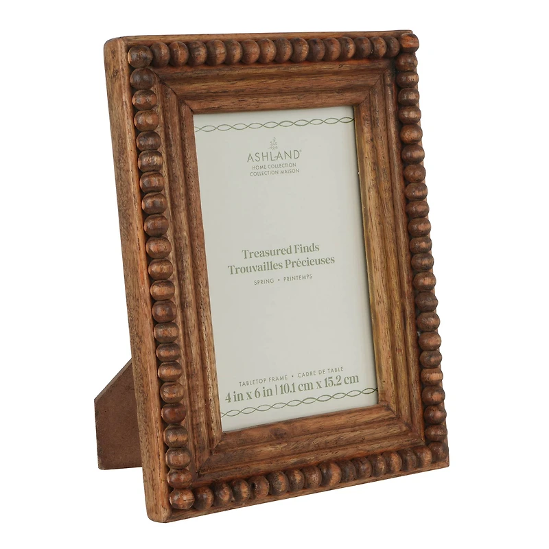 4" x 6" Dark Brown Beaded Wood Frame, Treasured Finds by Ashland®
