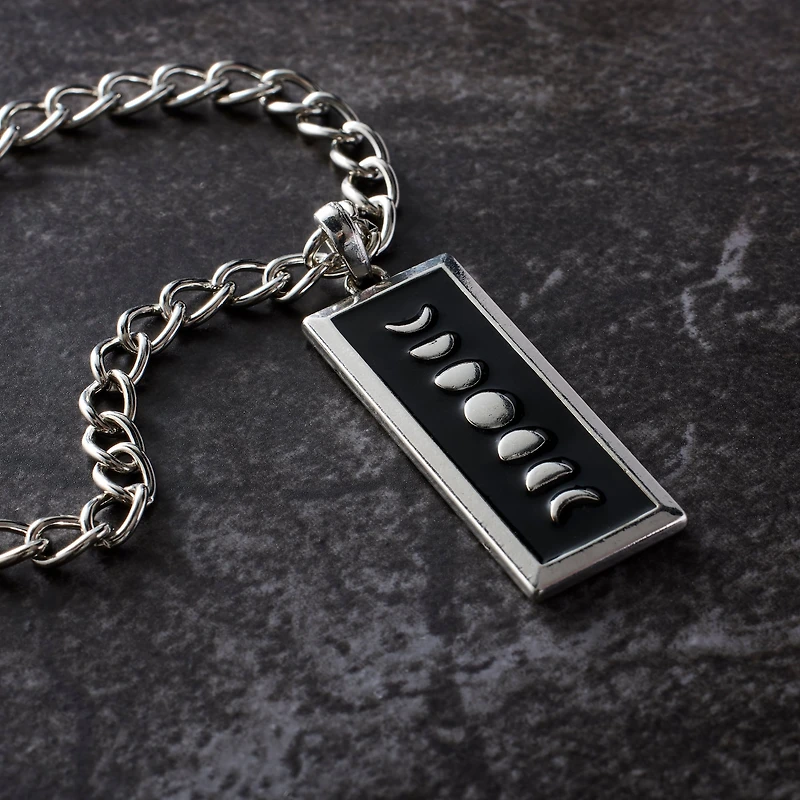 Black & Silver Metal Moon Phases Pendant by Bead Landing™