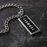 Black & Silver Metal Moon Phases Pendant by Bead Landing™