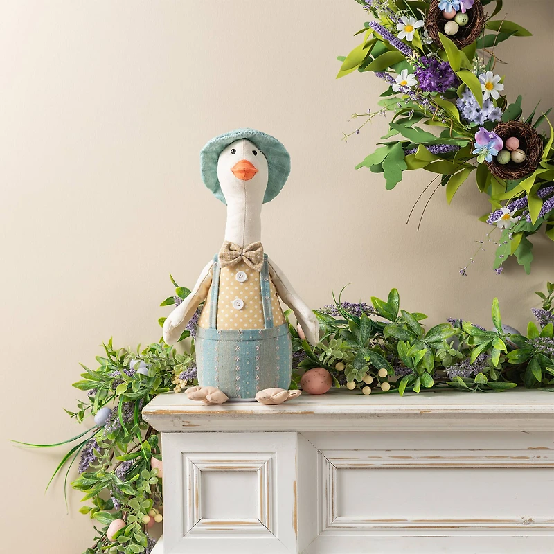 Glitzhome® 15.75" Easter Fabric Boy Duck Figurine