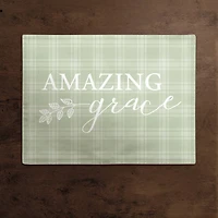 Amazing Grace Green Plaid 3 18" x 14" Poly Twill Placemat
