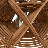 Hello Honey® 21" Natural Modern Woven Rattan Ceiling Light