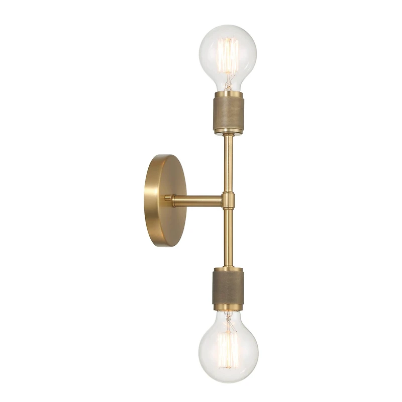 Hello Honey® Maxim 19" Gold Modern Minimalist Metal Exposed 2-Bulb Wall Sconce