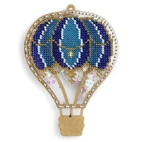 Wonderland Crafts Blue Hot Air Balloon Christmas Ornament Bead Embroidery Kit