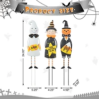 Glitzhome® 2ft. Halloween Metal Ghost, Witch and Pumpkin Yard Stake Set