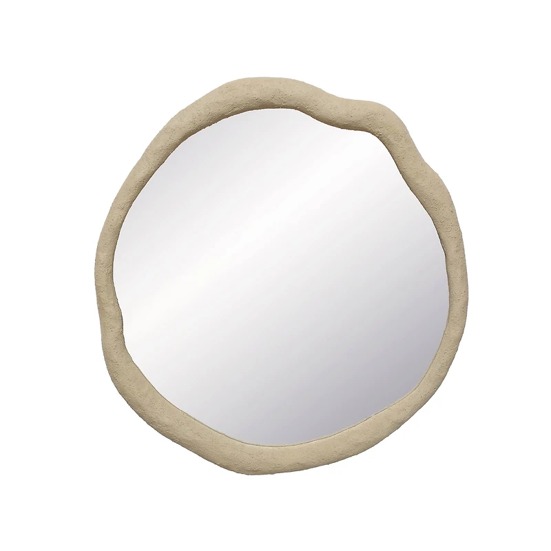 Hello Honey® Cream Framed Organic Shaped Wall Mirror