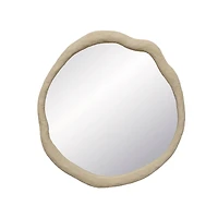 Hello Honey® Cream Framed Organic Shaped Wall Mirror
