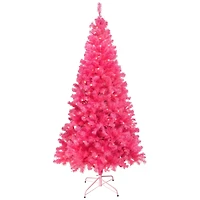 9ft. Pre-Lit Pink Tinsel Artificial Christmas Tree, Clear Lights