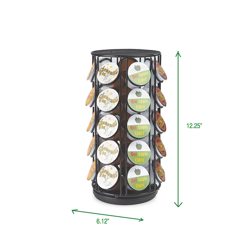 Mind Reader 35 Capacity Rotating Black Metal Carousel Coffee Pod Holder