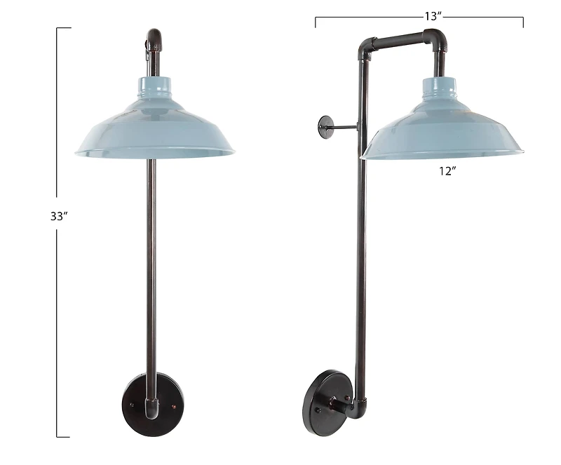 Hello Honey® 33" Metal Wall Sconce with Round Shade