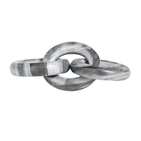 10" Black Marble Handmade Linked 3-Ring Chain Sculpture